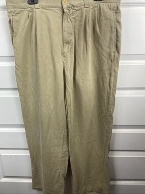 Tommy Bahama Relax 100% Silk Pants Mens 36x30 Khaki Tan Chinos Casual Vacation